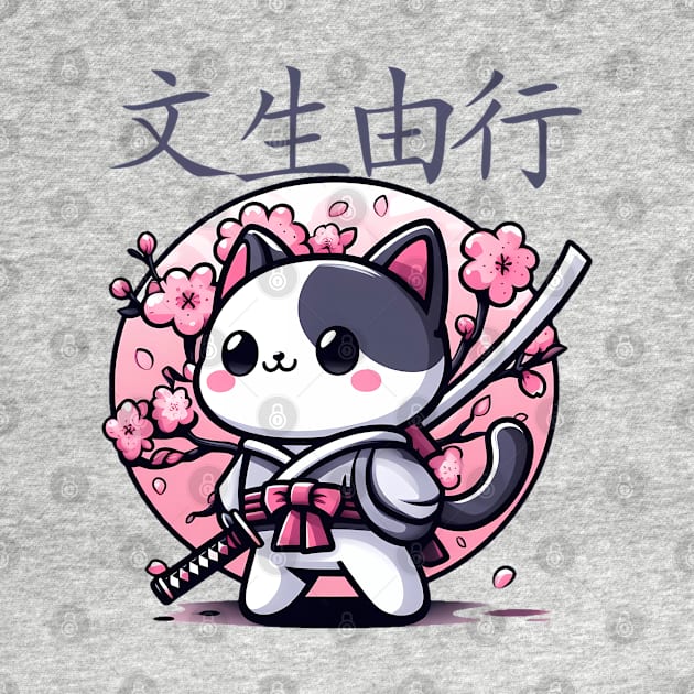 defiant cat katana sakura pink by IA.PICTURE